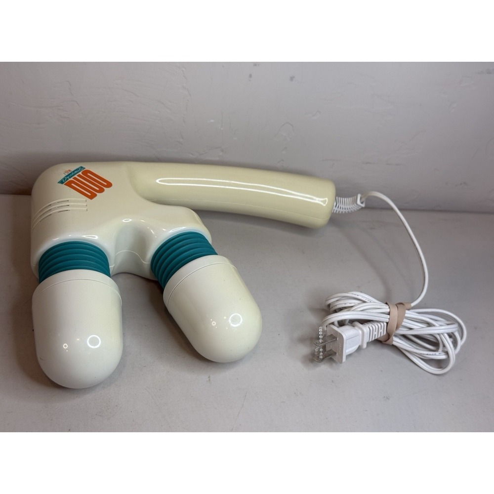 Vintage 90s HoMedics Dynamic Duo Dual Head Electric Massager Teal Accordion Boo